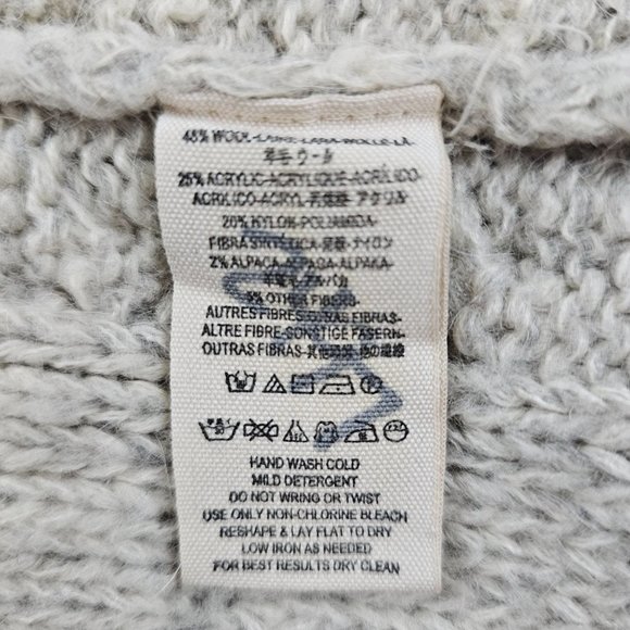 Free People Sweater Dress Womens Small Petite Gray Wool Blend Nordic Nights Knit - Picture 13 of 13